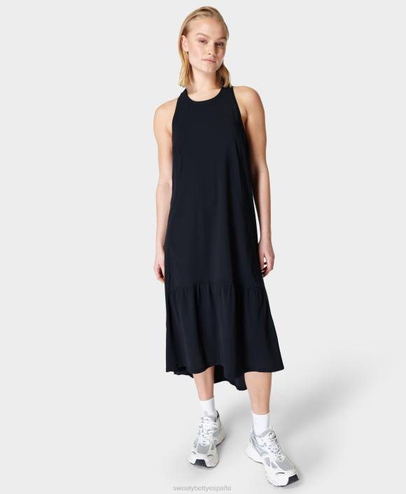 ropa negro T28T508 vestido midi explorer ace mujer Sweaty Betty