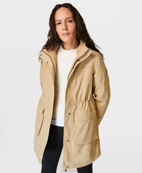 ropa beige paloma T28T344 parka impermeable de invierno mujer Sweaty Betty