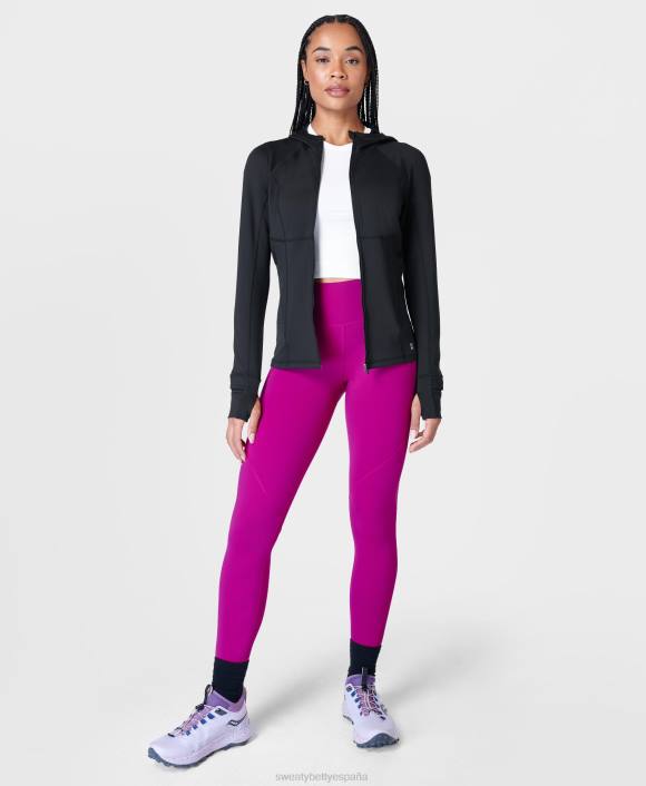 ropa negro T28T130 carrera profesional con cremallera mujer Sweaty Betty