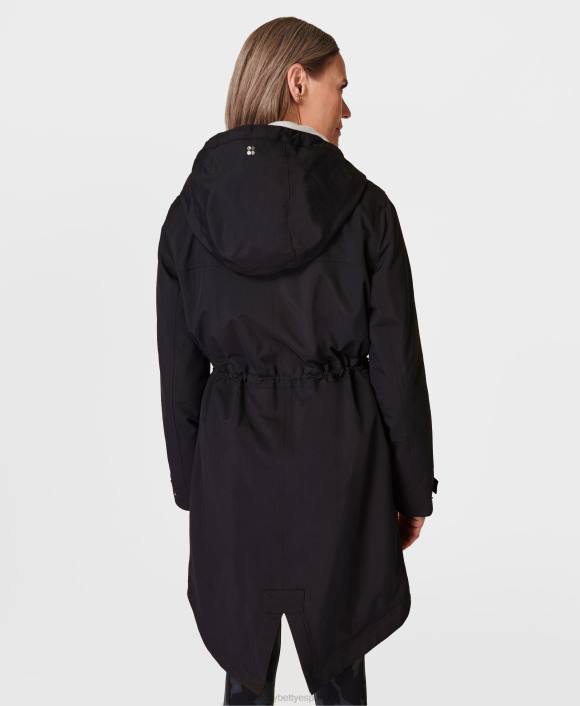 ropa negro T28T526 parka impermeable con zancadas mujer Sweaty Betty