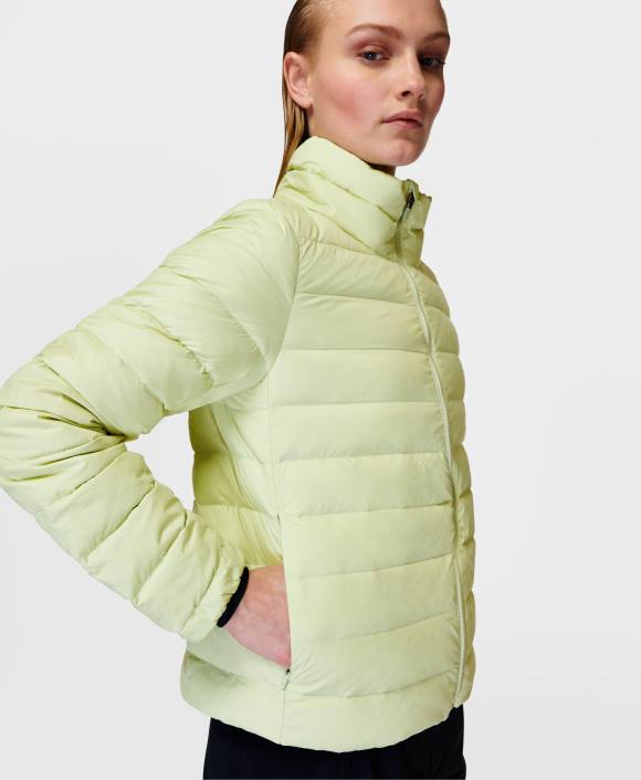 ropa verde brillante T28T763 chaqueta plegable pathfinder mujer Sweaty Betty