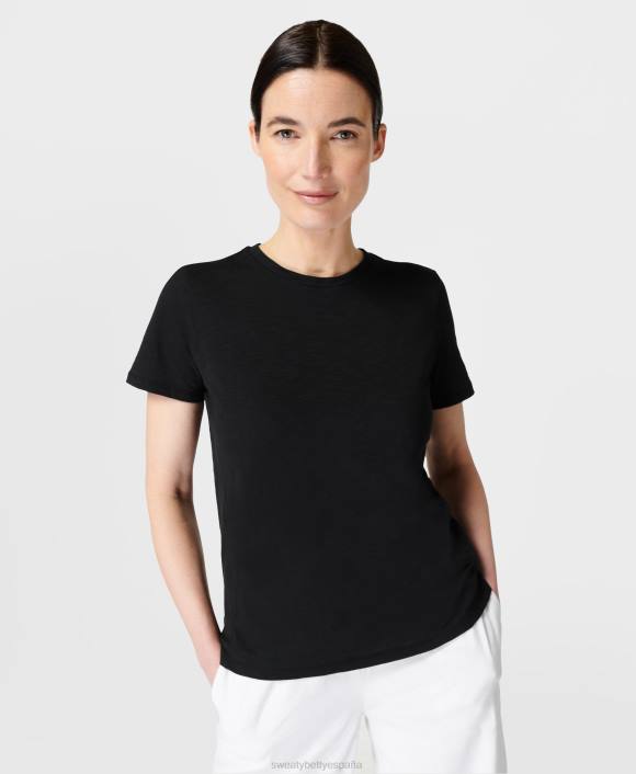 ropa negro T28T977 camiseta refrescante con cuello redondo mujer Sweaty Betty