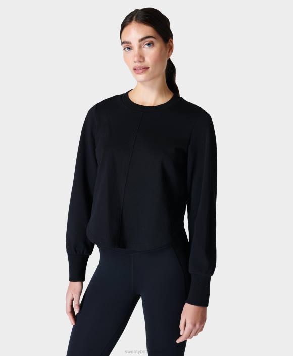 ropa negro T28T743 jersey fruncido refinado mujer Sweaty Betty